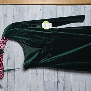 Windsor Green Bodycon Dress V-neck Long Sleeve
